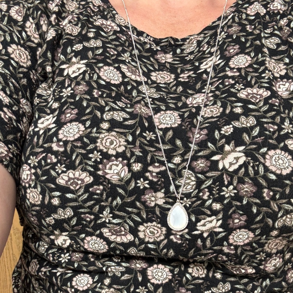 Floral Black and Cream Top